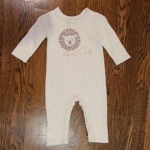 Janie and Jack Lion Cotton Onesie Cream 3-6 months